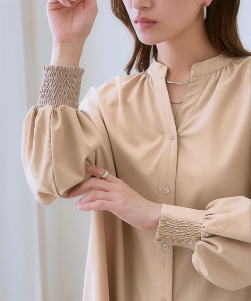 nissen(ニッセン)の「【とろみ素材】バックシャーリングスキッパーシャツ(防シワ・吸汗速乾)<大きいサイズ有>(シャツ/ブラウス・レディース・アイボリー/ブラック/グリーン/ベージュ・S/M/L/LL)」の15枚目の写真