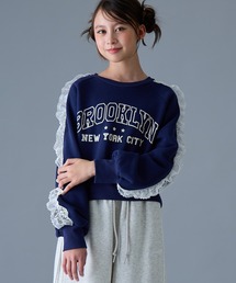 BISKEE（ビスキー）の「袖レース使いカレッジプリントプルオーバー/トレーナー（スウェット）」