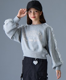 BISKEE（ビスキー）の「袖レース使いカレッジプリントプルオーバー/トレーナー（スウェット・キッズ）」