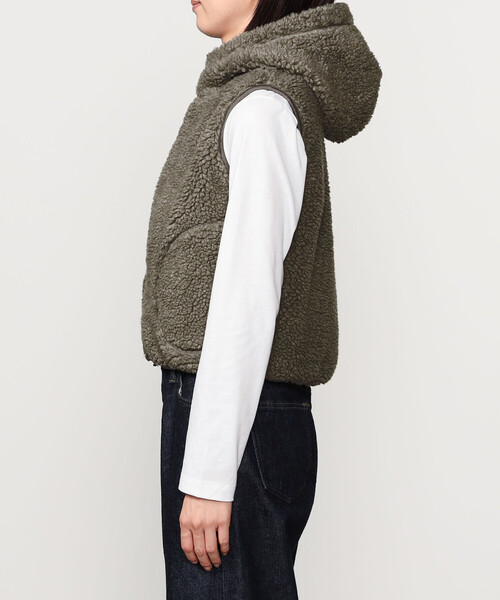 Gymphlex | ボア フードショートベスト WOMEN（その他アウター