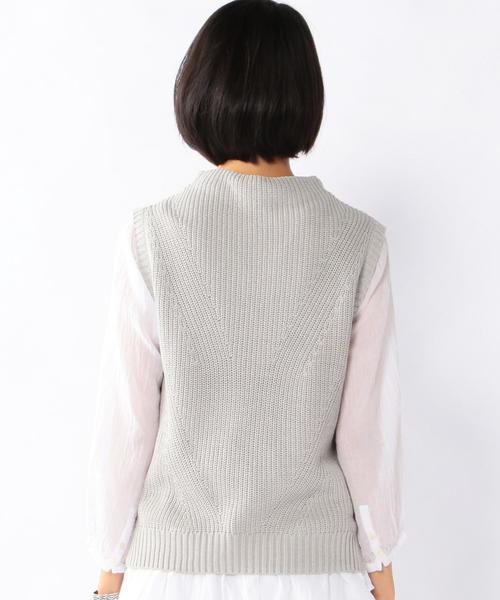 coen（コーエン）の「アゼボトルネックニットベスト（ベスト・レディース・ライトグレー/ナチュラル/ブラック・LARGE/MEDIUM）」の4枚目の写真