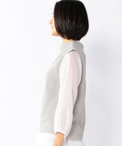 coen（コーエン）の「アゼボトルネックニットベスト（ベスト・レディース・ライトグレー/ナチュラル/ブラック・LARGE/MEDIUM）」の16枚目の写真