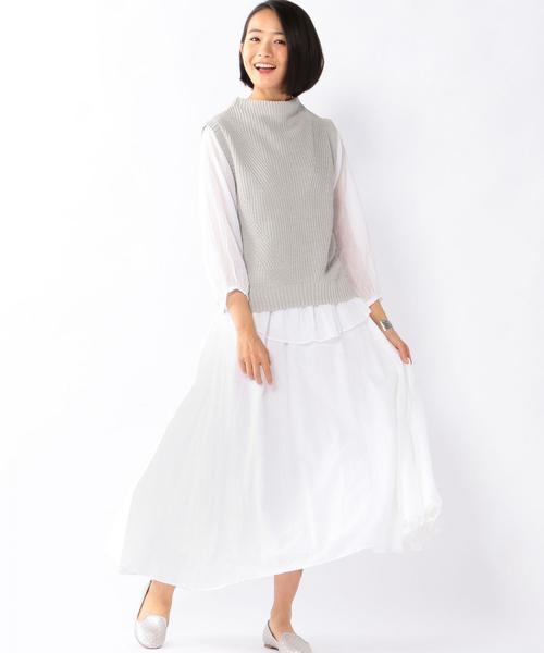 coen（コーエン）の「アゼボトルネックニットベスト（ベスト・レディース・ライトグレー/ナチュラル/ブラック・LARGE/MEDIUM）」の17枚目の写真