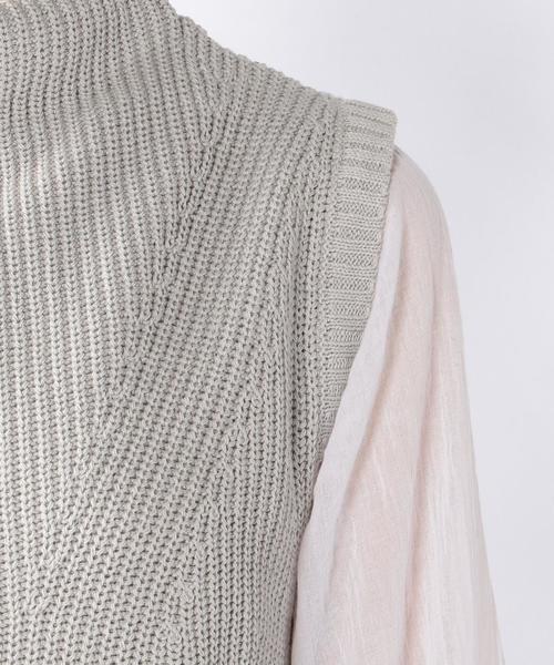 coen（コーエン）の「アゼボトルネックニットベスト（ベスト・レディース・ライトグレー/ナチュラル/ブラック・LARGE/MEDIUM）」の19枚目の写真