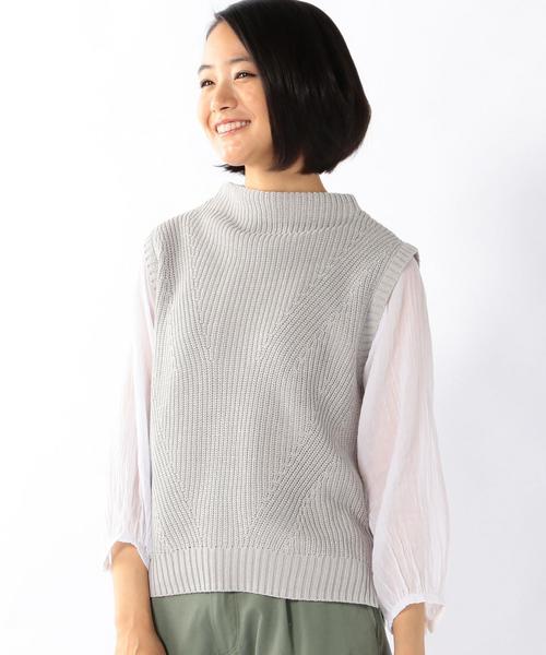 coen（コーエン）の「アゼボトルネックニットベスト（ベスト・レディース・ライトグレー/ナチュラル/ブラック・LARGE/MEDIUM）」の10枚目の写真