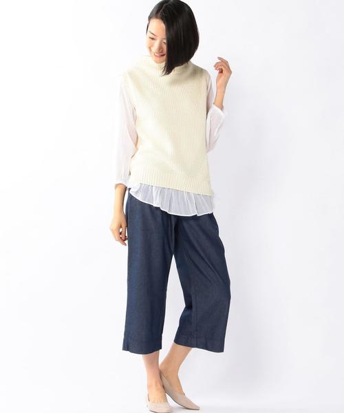 coen（コーエン）の「アゼボトルネックニットベスト（ベスト・レディース・ライトグレー/ナチュラル/ブラック・LARGE/MEDIUM）」の9枚目の写真