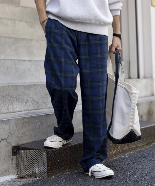 RED KAP(レッドキャップ)の「RED KAP/レッドキャップ 別注 SMU WIDE CHEF PANTS/ネルチェックシェフパンツ/リラックスフィット(その他パンツ・メンズ・ネイビー/ブラウン・SMALL/MEDIUM/LARGE)」の2枚目の写真