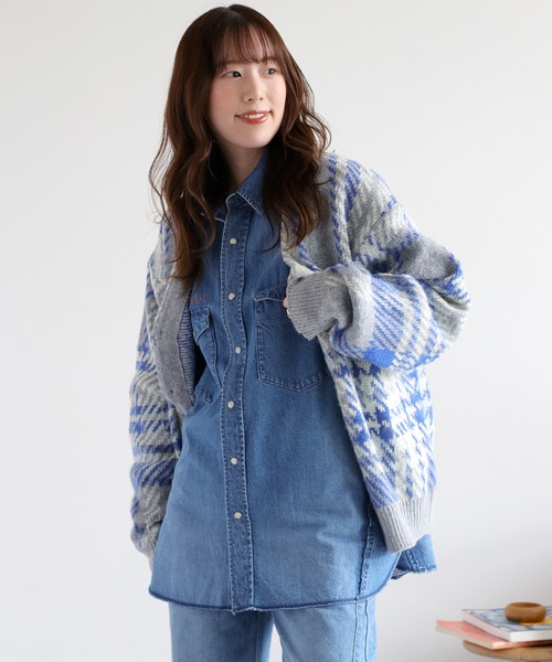 BEVERLY HILLS POLO CLUB(ビバリーヒルズポロクラブ)の「【BEVERLY HILLS POLO CLUB】モヘアタッチVネックオーバーカーディガン(カーディガン/ボレロ・レディース・ブラウン系/グレー系/ブルー系・M)」の11枚目の写真