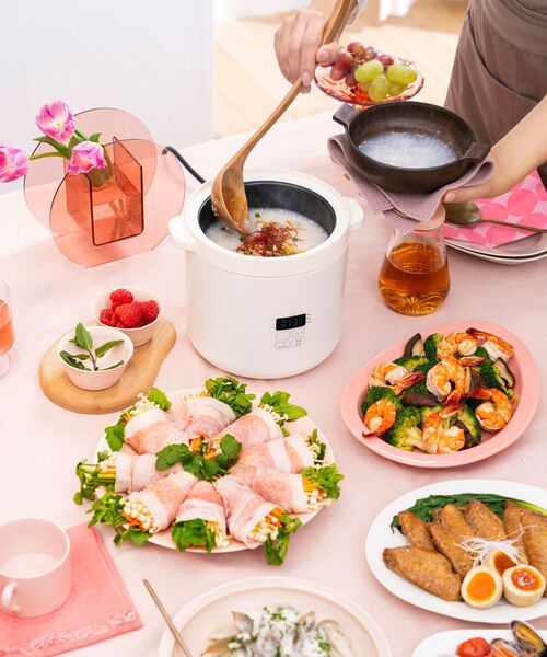 BRUNO(ブルーノ)の「コンパクトマルチ炊飯器(キッチンツール・レディース・グレー/アイボリー・フリ-)」の2枚目の写真