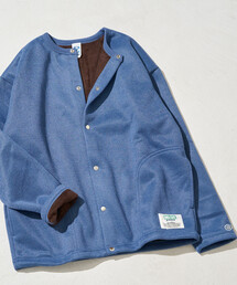 限定展開 DISCUS ATHLETIC/ディスカス アスレチック インレー 裏シャギー ボンディング 配色 スナップ カーディガン