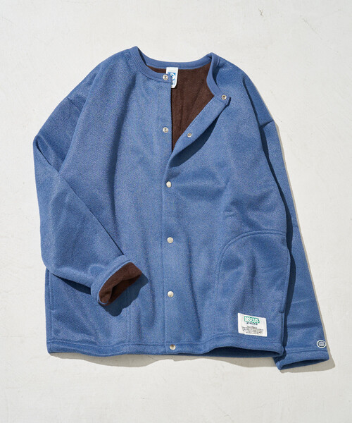 FREAK'S STORE(フリークスストア)の「限定展開 DISCUS ATHLETIC/ディスカス アスレチック インレー 裏シャギー ボンディング 配色 スナップ カーディガン(カーディガン/ボレロ・レディース・ライトグレー/ブラック/ブルー・MEDIUM)」の14枚目の写真