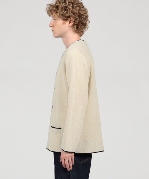 TOMORROWLAND （トゥモローランド）の「【別注】Raffa Molina パイピング クルーネック ニットカーディガン（カーディガン/ボレロ・メンズ・オフホワイト/ネイビー/グレイッシュブルー・L/M）」の6枚目の写真