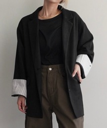 Rashik（ラシク）の「ストライプカフススエードジャケット（その他アウター）」