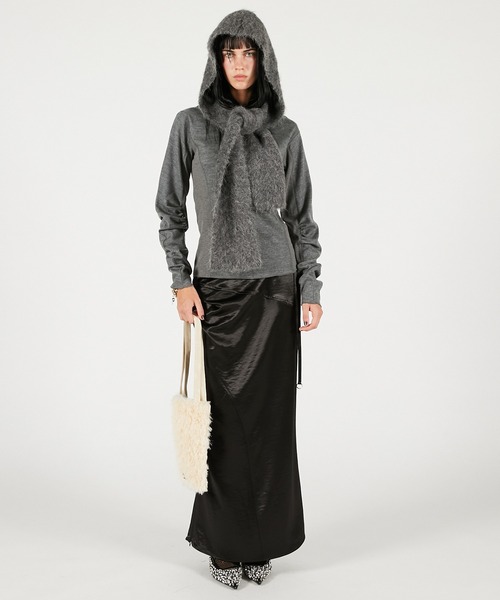 PRANK PROJECT（プランクプロジェクト）の「ウールスラウチースリーブトップ / Wool Slouchy Sleeve Top（Tシャツ/カットソー・レディース・ブラウン/ホワイト/グレー・FREE）」の6枚目の写真