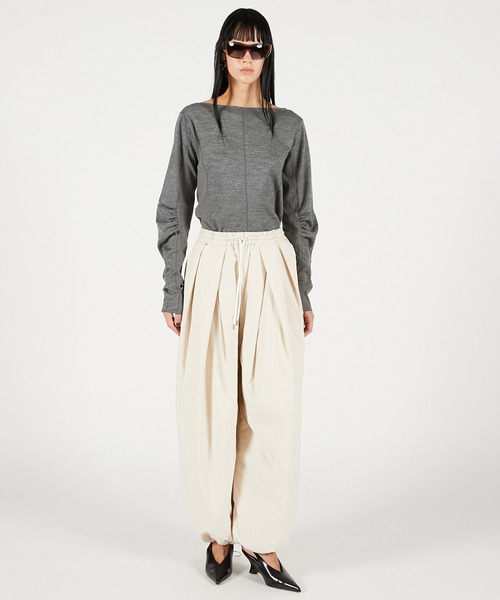 PRANK PROJECT（プランクプロジェクト）の「ウールスラウチースリーブトップ / Wool Slouchy Sleeve Top（Tシャツ/カットソー・レディース・ブラウン/ホワイト/グレー・FREE）」の7枚目の写真