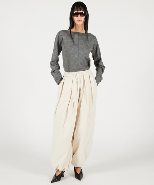 PRANK PROJECT（プランクプロジェクト）の「ウールスラウチースリーブトップ / Wool Slouchy Sleeve Top（Tシャツ/カットソー・レディース・ブラウン/ホワイト/グレー・FREE）」の8枚目の写真