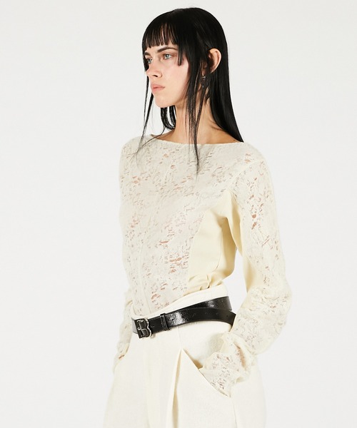 PRANK PROJECT（プランクプロジェクト）の「ウールスラウチースリーブトップ / Wool Slouchy Sleeve Top（Tシャツ/カットソー・レディース・ブラウン/ホワイト/グレー・FREE）」の11枚目の写真