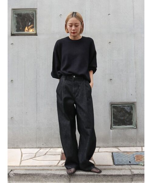 Ungrid（アングリッド）の「カシミヤ混スムース編みルーズニット（ニット/セーター・レディース・ライトグレー/オレンジ/ブラック・FREE）」の10枚目の写真