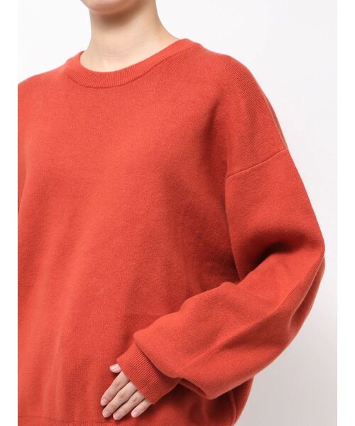 Ungrid（アングリッド）の「カシミヤ混スムース編みルーズニット（ニット/セーター・レディース・ライトグレー/オレンジ/ブラック・FREE）」の7枚目の写真