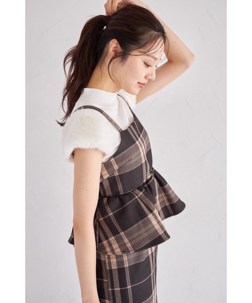tocco closet(トッコ クローゼット)の「【ZOZO限定】起毛ストレッチチェックキャミソールジャンパースカート(ジャンパースカート・レディース・グレー/ブラック/レッド・M)」の18枚目の写真