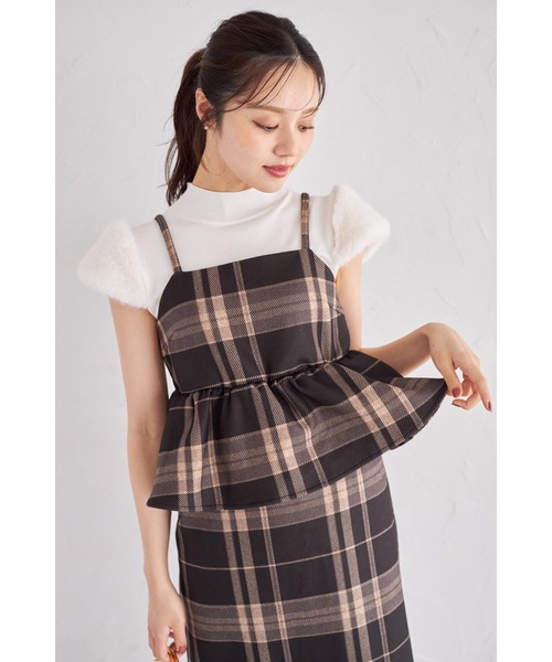 tocco closet(トッコ クローゼット)の「【ZOZO限定】起毛ストレッチチェックキャミソールジャンパースカート(ジャンパースカート・レディース・グレー/ブラック/レッド・M)」の17枚目の写真
