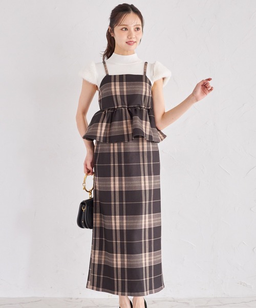 tocco closet(トッコ クローゼット)の「【ZOZO限定】起毛ストレッチチェックキャミソールジャンパースカート(ジャンパースカート・レディース・グレー/ブラック/レッド・M)」の16枚目の写真