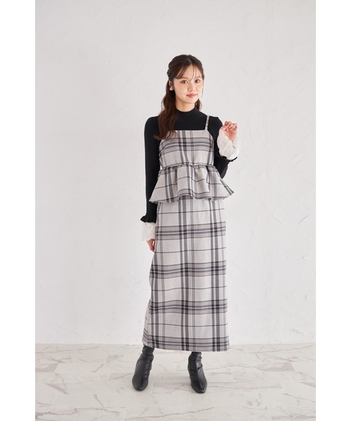 tocco closet(トッコ クローゼット)の「【ZOZO限定】起毛ストレッチチェックキャミソールジャンパースカート(ジャンパースカート・レディース・グレー/ブラック/レッド・M)」の21枚目の写真