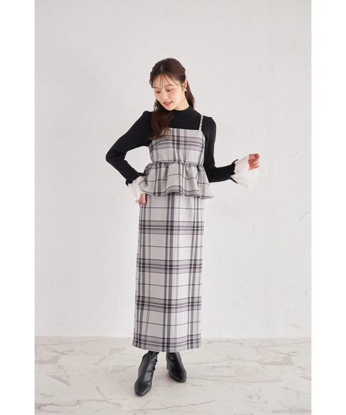 tocco closet(トッコ クローゼット)の「【ZOZO限定】起毛ストレッチチェックキャミソールジャンパースカート(ジャンパースカート・レディース・グレー/ブラック/レッド・M)」の20枚目の写真