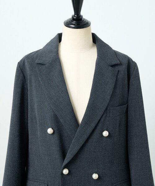 LIVETART（リヴェタート）の「メランジパールボタンジャケット（テーラードジャケット・レディース・チャコールグレー・FREE）」の6枚目の写真