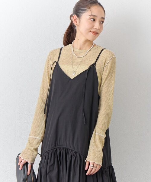 un dix cors（アンディコール）の「《大人の抜け感》配色メロウプルオーバー（Tシャツ/カットソー・レディース・ブラック/オフホワイト/グリーン・FREE）」の3枚目の写真