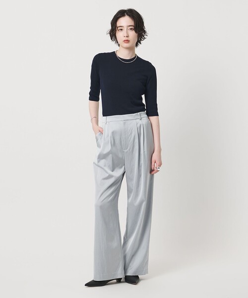 UNITED ARROWS（ユナイテッドアローズ）の「ハーフ スリーブ ニット（ニット/セーター・レディース・ネイビー/モカ/ダークグレー・FREE）」の9枚目の写真