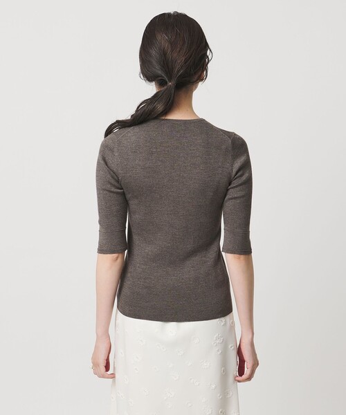 UNITED ARROWS（ユナイテッドアローズ）の「ハーフ スリーブ ニット（ニット/セーター・レディース・ネイビー/モカ/ダークグレー・FREE）」の11枚目の写真