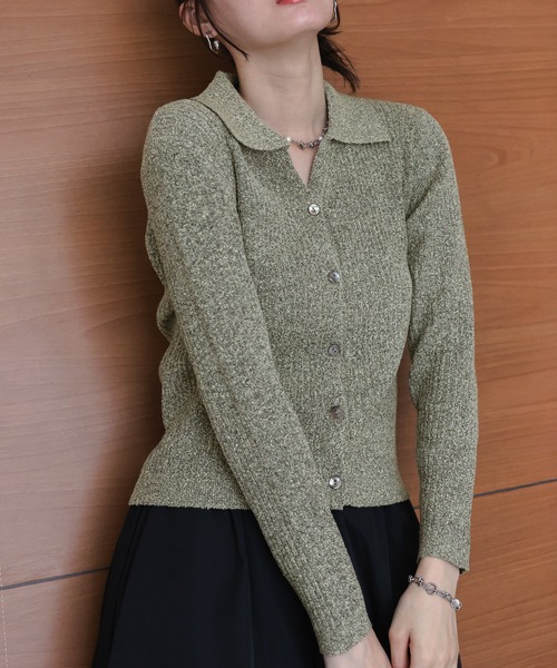 J by blue(ジェイバイブルー)の「《新色追加》メランジスキッパーニット(ニット/セーター・レディース・アイボリー/ブラック/ベージュ系/グレー系・MEDIUM)」の14枚目の写真