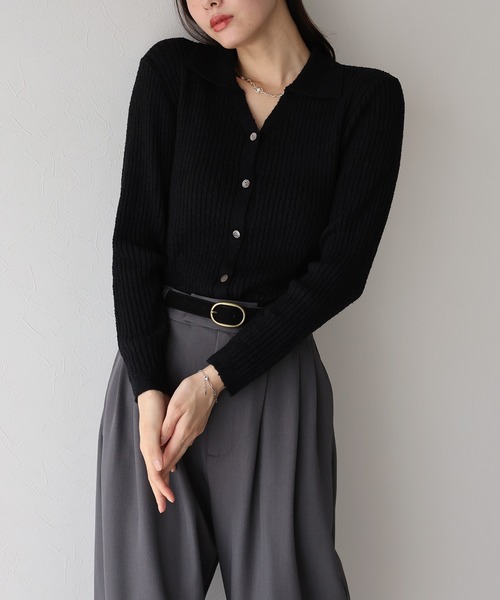 J by blue(ジェイバイブルー)の「《新色追加》メランジスキッパーニット(ニット/セーター・レディース・アイボリー/ブラック/ベージュ系/グレー系・MEDIUM)」の22枚目の写真