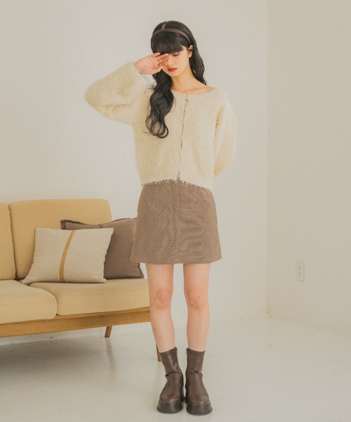 REMOON（リムーン）の「ダンスヤーンラメニットカーディガン（カーディガン/ボレロ・レディース・レッド/ライトグレー/アイボリー・FREE）」の17枚目の写真