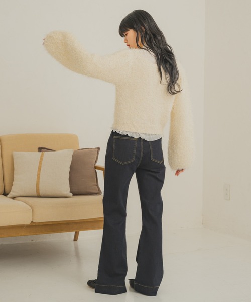 REMOON（リムーン）の「ダンスヤーンラメニットカーディガン（カーディガン/ボレロ・レディース・レッド/ライトグレー/アイボリー・FREE）」の19枚目の写真