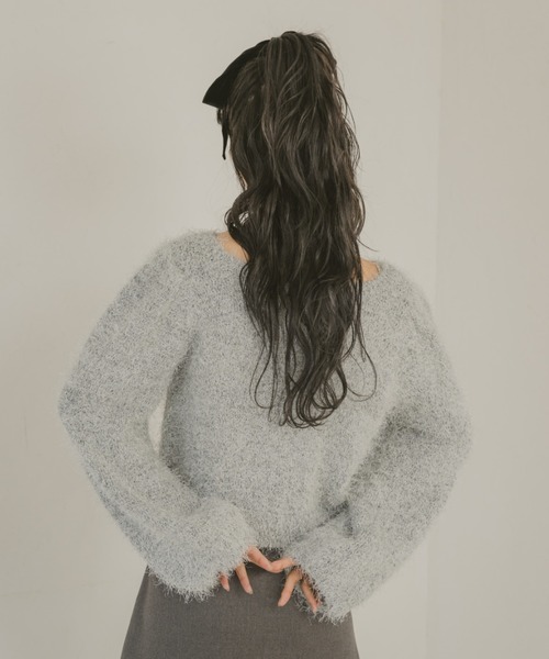 REMOON（リムーン）の「ダンスヤーンラメニットカーディガン（カーディガン/ボレロ・レディース・レッド/ライトグレー/アイボリー・FREE）」の11枚目の写真