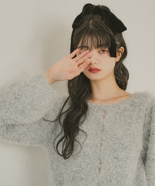 REMOON（リムーン）の「ダンスヤーンラメニットカーディガン（カーディガン/ボレロ・レディース・レッド/ライトグレー/アイボリー・FREE）」の10枚目の写真