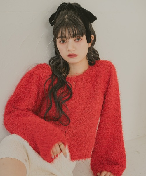 REMOON（リムーン）の「ダンスヤーンラメニットカーディガン（カーディガン/ボレロ・レディース・レッド/ライトグレー/アイボリー・FREE）」の17枚目の写真