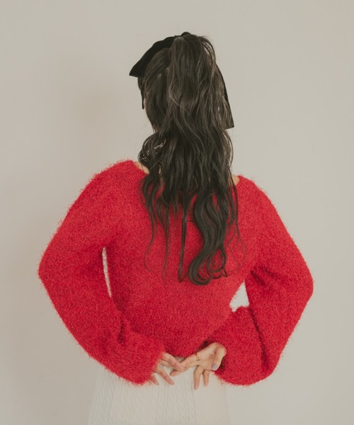 REMOON（リムーン）の「ダンスヤーンラメニットカーディガン（カーディガン/ボレロ・レディース・レッド/ライトグレー/アイボリー・FREE）」の14枚目の写真