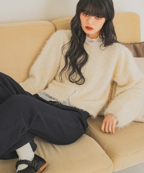 REMOON（リムーン）の「ダンスヤーンラメニットカーディガン（カーディガン/ボレロ・レディース・レッド/ライトグレー/アイボリー・FREE）」の8枚目の写真