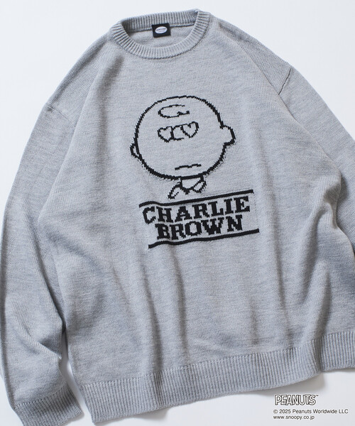 FREAK'S STORE（フリークスストア）の「限定展開 PEANUTS/ピーナッツ 別注 リラックスフィット ジャガード クルーネックニット / チャーリー・ブラウン（ニット/セーター・メンズ・ブラウン/ネイビー/ブラック/グリーン/グレー・LARGE/MEDIUM/SMALL）」の13枚目の写真