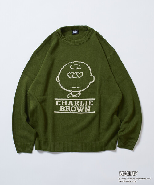 FREAK'S STORE（フリークスストア）の「限定展開 PEANUTS/ピーナッツ 別注 リラックスフィット ジャガード クルーネックニット / チャーリー・ブラウン（ニット/セーター・メンズ・ブラウン/ネイビー/ブラック/グリーン/グレー・LARGE/MEDIUM/SMALL）」の18枚目の写真