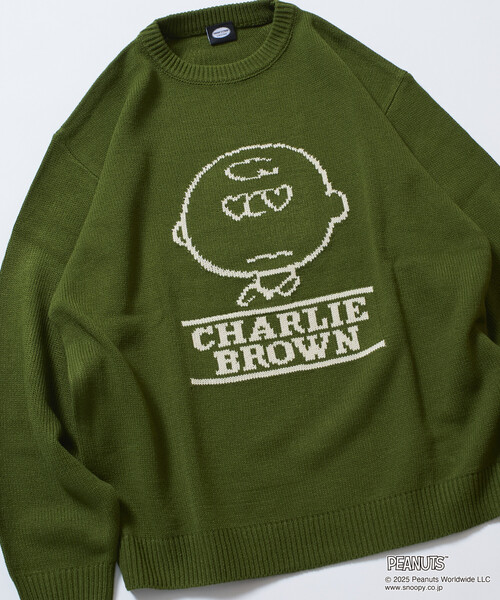 FREAK'S STORE（フリークスストア）の「限定展開 PEANUTS/ピーナッツ 別注 リラックスフィット ジャガード クルーネックニット / チャーリー・ブラウン（ニット/セーター・メンズ・ブラウン/ネイビー/ブラック/グリーン/グレー・LARGE/MEDIUM/SMALL）」の17枚目の写真