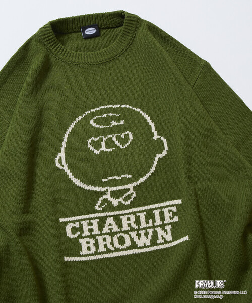 FREAK'S STORE（フリークスストア）の「限定展開 PEANUTS/ピーナッツ 別注 リラックスフィット ジャガード クルーネックニット / チャーリー・ブラウン（ニット/セーター・メンズ・ブラウン/ネイビー/ブラック/グリーン/グレー・LARGE/MEDIUM/SMALL）」の16枚目の写真