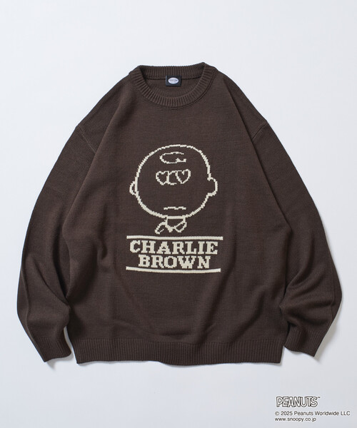 FREAK'S STORE（フリークスストア）の「限定展開 PEANUTS/ピーナッツ 別注 リラックスフィット ジャガード クルーネックニット / チャーリー・ブラウン（ニット/セーター・メンズ・ブラウン/ネイビー/ブラック/グリーン/グレー・LARGE/MEDIUM/SMALL）」の14枚目の写真
