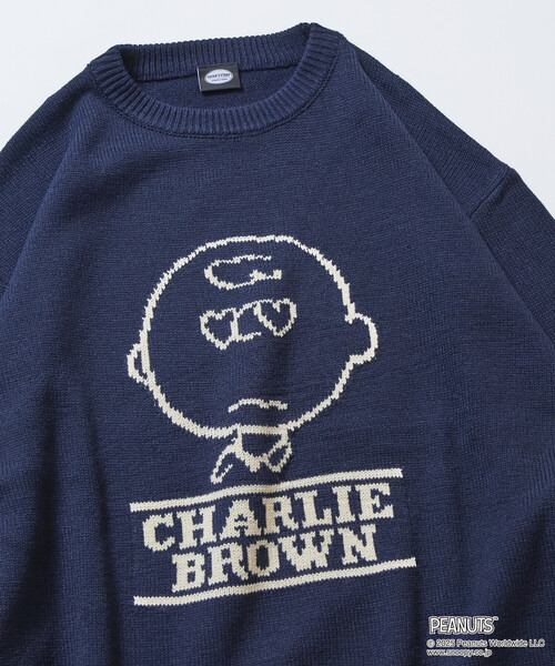 FREAK'S STORE（フリークスストア）の「限定展開 PEANUTS/ピーナッツ 別注 リラックスフィット ジャガード クルーネックニット / チャーリー・ブラウン（ニット/セーター・メンズ・ブラウン/ネイビー/ブラック/グリーン/グレー・LARGE/MEDIUM/SMALL）」の22枚目の写真