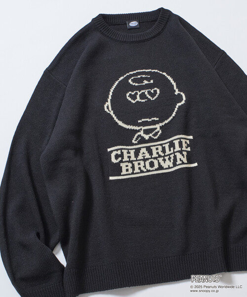 FREAK'S STORE（フリークスストア）の「限定展開 PEANUTS/ピーナッツ 別注 リラックスフィット ジャガード クルーネックニット / チャーリー・ブラウン（ニット/セーター・メンズ・ブラウン/ネイビー/ブラック/グリーン/グレー・LARGE/MEDIUM/SMALL）」の20枚目の写真