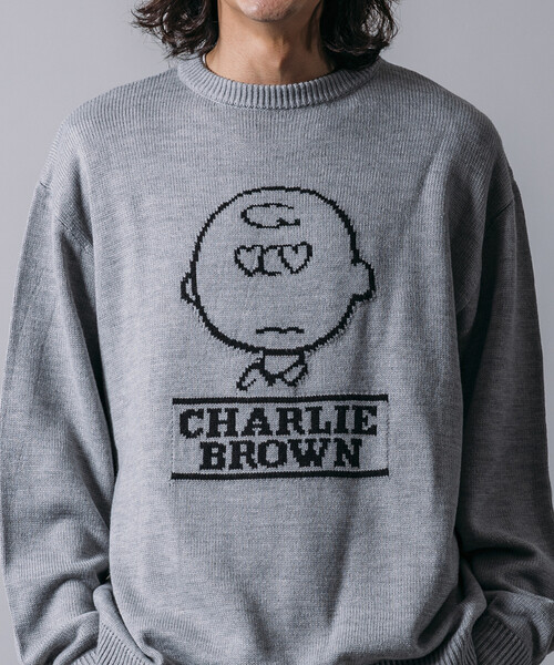 FREAK'S STORE（フリークスストア）の「限定展開 PEANUTS/ピーナッツ 別注 リラックスフィット ジャガード クルーネックニット / チャーリー・ブラウン（ニット/セーター・メンズ・ブラウン/ネイビー/ブラック/グリーン/グレー・LARGE/MEDIUM/SMALL）」の6枚目の写真