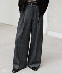 DOUBLE-FACED DEEP TUCK BAGGY SLACKS